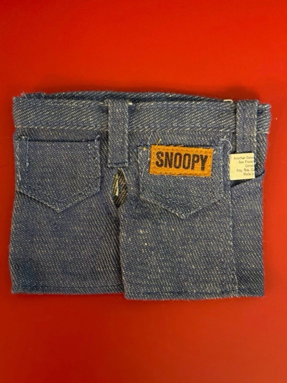 Vintage Snoopy Denim Pants with a Perfect Snoopy Brown Patch -Mint Condition